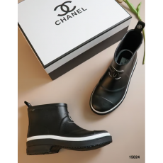 CHANEL 샤넬 23 CC로고 숏 앵클 러버 레인부츠 장화