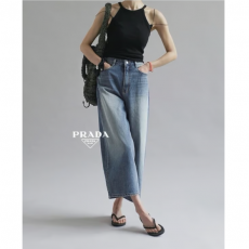 PRADA 프라다 9부 와이드 데님