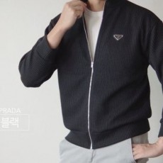 PRADA 프라다  골지 집업 니트 티