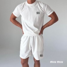 MIUMIU 미우미우 자수로고 타올지 머슬 셋업