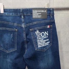 포켓레터링 진청 청바지