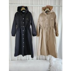 프** 후드 롱 원피스