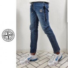 스* 가먼트 지퍼 데님 밴딩 팬츠 [고급]