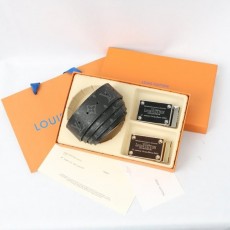LOUIS VUITTON 루이비통 투버클 컷팅 모노블랙 벨트