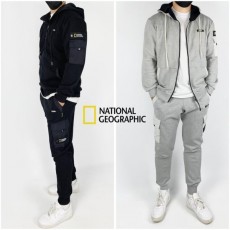 NATIONAL GEOGRAPHIC 내셔널지오그래픽 와펜 후드 집업 세트