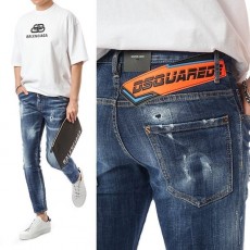 DSQUARED2 디스퀘어드2 네온오렌지 러버패치 디스덧뎀 중청 워싱진