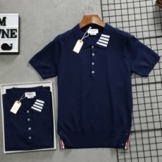 THOM BROWNE 톰브라운 넥사선 카라 울 반팔니트