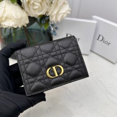 DIOR 디올 카로 슬림 지갑 서플 까나쥬 카프스킨