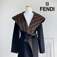 FENDI 펜디 케이프 벨티드 롱 리버시블 코트(캐시미어)