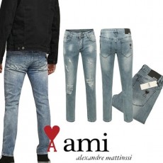 AMI 아미 블랙하트 데미지 덧댐 슬림진