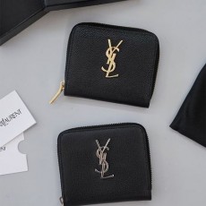 SAINT LAURENT 생로랑 YSL 케비어 컴팩트 지퍼 카드지갑