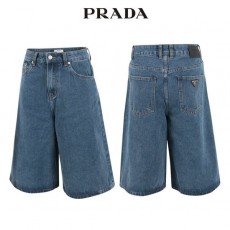 PRADA 프라다 진청 8부 버뮤다 팬츠