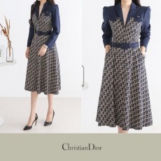 DIOR 디올 PUFF SLEEVE COTTON DRESS