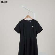 PRADA 프라다  여성 핀턱 저지 롱 원피스 벨트 셋