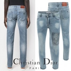 CHRISTIAN DIOR 크리스찬디올 플라워 로고 프린팅 워싱 슬림진