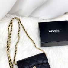 CHANEL 샤넬 클래식 체인 미니백 캐비어 금장