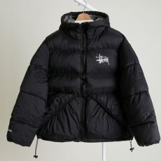 STUSSY 스투시 마이크로 립스탑 후드 다운 자켓