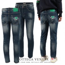 BOTTEGA VENETA 보테가베네타 가죽로고 페인트워싱 슬림진