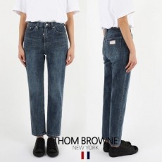 톰* 23FW 로고 패치 여성 진청 슬림진