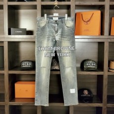 톰* 리미티드 브라운 가죽라벨 워싱 스크레치 빈티지청