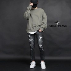 로고 와펜 데님 팬츠