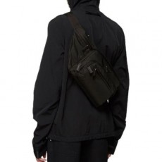 프** 수입고급 남여공용 블랙 라일론 & 사피아노 벨트백