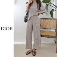 디* 브이넥 플리츠 바지 세트