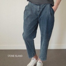 9부크롭 데님팬츠