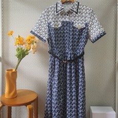 디* 여성 벨트 플레어 카라원피스