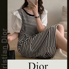 디* 팔배색 프릴 ST 반팔 니트원피스 (8854)