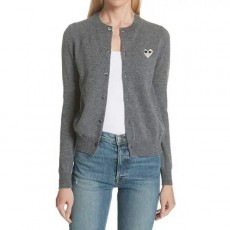 꼼* 램스울 여성용 라운드가디건(화이트 와펜)