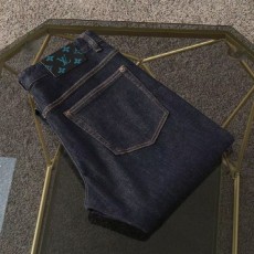 루* 자수로고 포인트 워싱스판 데님진➡️수입최고급