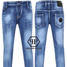 필* 해골 가죽 패치 워싱 청바지(ADF)