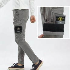 면원단 융기모 그레이 팬츠