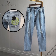 필* 형광비즈로고 연청 청바지