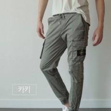 메탈 버튼 카고 조거팬츠