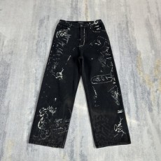 발**** 23SS 그래피티 배기 블랙 데님팬츠 - 수입 ? 프리미엄