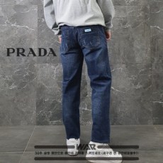 프** 시그니쳐 블루 라벨 패치 워싱 데미지 데님팬츠