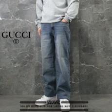 구* 빈티지 워싱 패치 세미 와이드 청바지