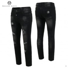 필X 해골 데미지 흑청 워싱 청바지(A)