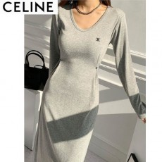 셀** 단추 롱 원피스