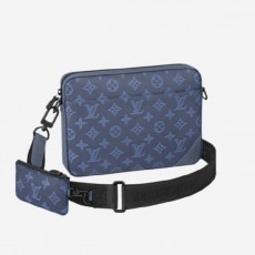 루* 듀오 메신저백 모노그램 쉐도우 네이비 블루 Duo Messenger Bag Monogram Shadow Navy Blue 633415