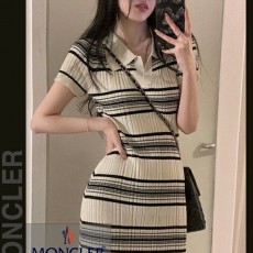 오픈 카라 골지 반팔 롱 니트 원피스(8634)