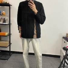 23FW 데미지 울 체크 스웨터 - 수입