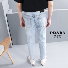 프** 테이터드 화살 패턴 워싱 데님 청바지 (연청)