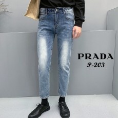 프** 테이터드 화살 패턴 워싱 데님 청바지 (중청)