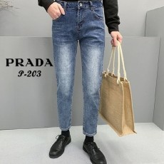 프** 테이터드 화살 패턴 워싱 데님 청바지 (진청)