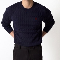 RALPH LAUREN 랄프로렌 포니로고 케이블 라운드니트