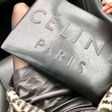 셀** 고급 메이디 인 라지 클러치 파우치 인 레더