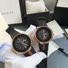 구* 삼선 금장 블랙 러버밴드 시계 -커플-